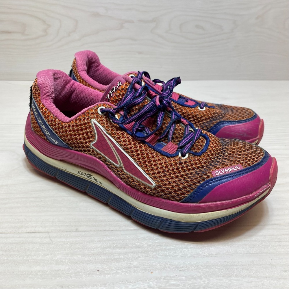 Altra Olympus A2355-1 Trail Running Shoes Womens 8.5 Pink Gaitor Trap Lace Up